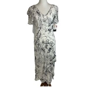 Vintage Y2K Eva Blue Bias Beaded Sequin Dress Sz 10 Fairy Angel Mystical Grunge